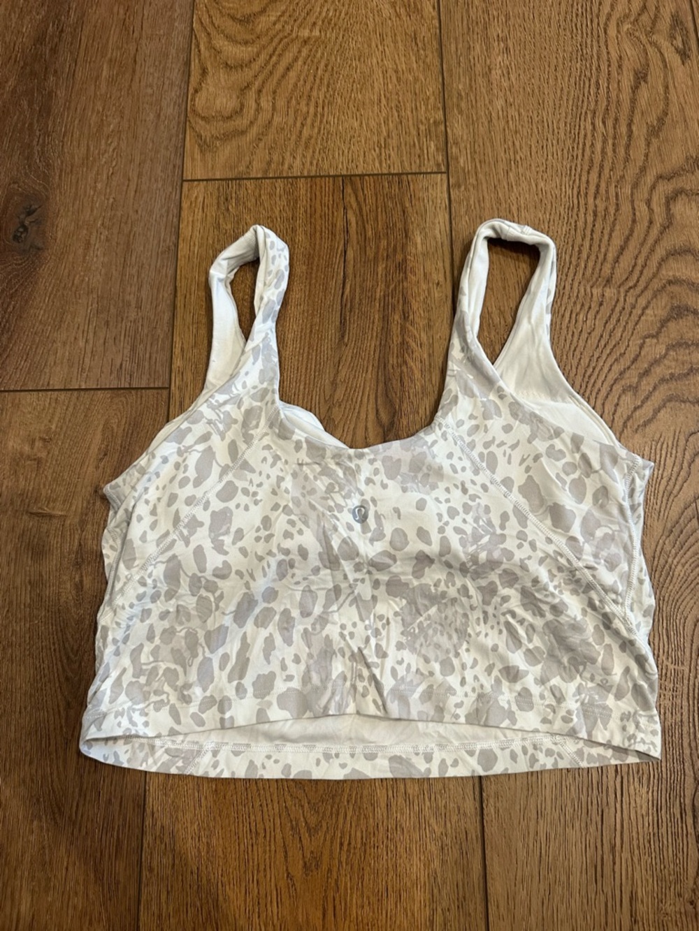 Lululemon White and Light Gray Leopard-Print Crop tank - Picture 3 of 3